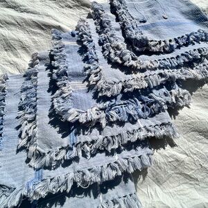 Set of blue Chic Fringed Placemats